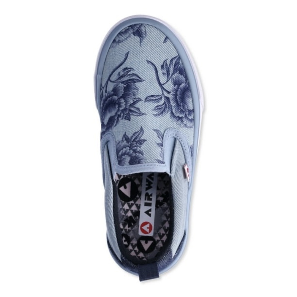 NWT Airwalk Girls Slip-On Twin Gore Skate Shoes Size 1 Floral / Blue Print